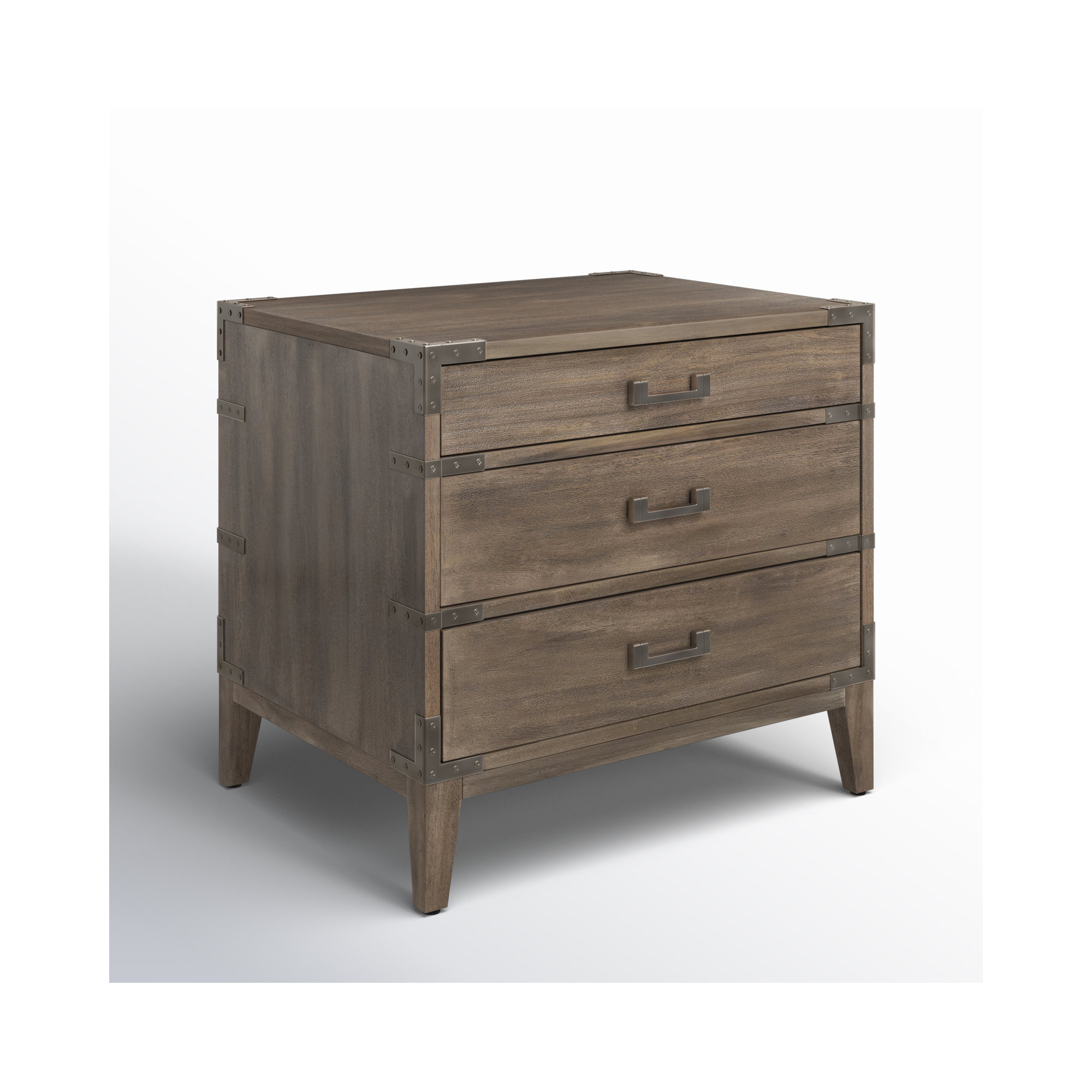Lauretta 3 - Drawer 26" Nightstand, Ash Brown