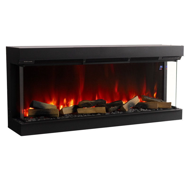 Neeve Ebern Designs Black Electric Fireplace with 5120 BTU, 55.5cm H x 125cm W x 17cm D