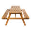 Table de pique-nique d'extérieur en bois d'eucalyptus classique de 59 po avec bancs intégrés et trou pour parasol Shoreham, brun teck pour patio et cour arrière-1718697967-1691493317