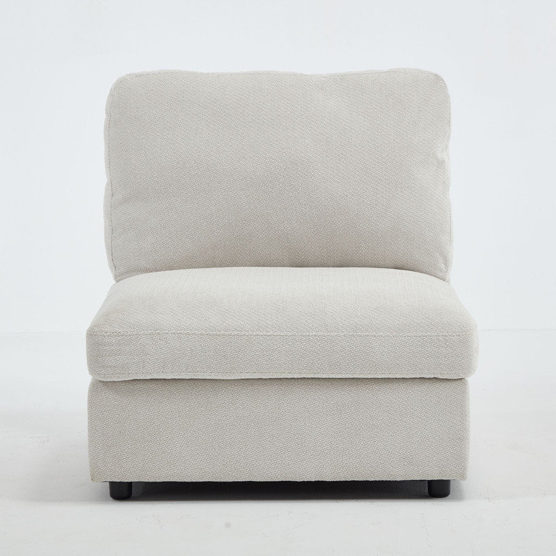 31'' Wide Upholstered Accent Chair Armless, Beige