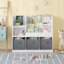 Bibliothèque et bibliothèque pour enfants, bibliothèque multifonctionnelle avec 3 tiroirs pliables en tissu, présentoir de bibliothèque
