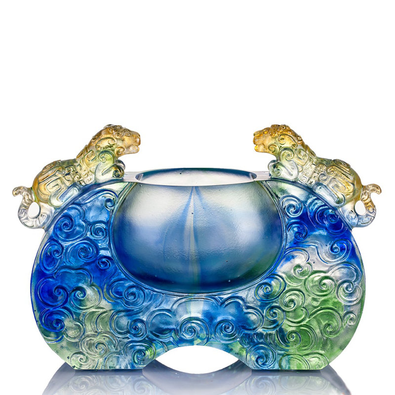 Vessel, Chinese Ding, a Majestic Duo Sculpture