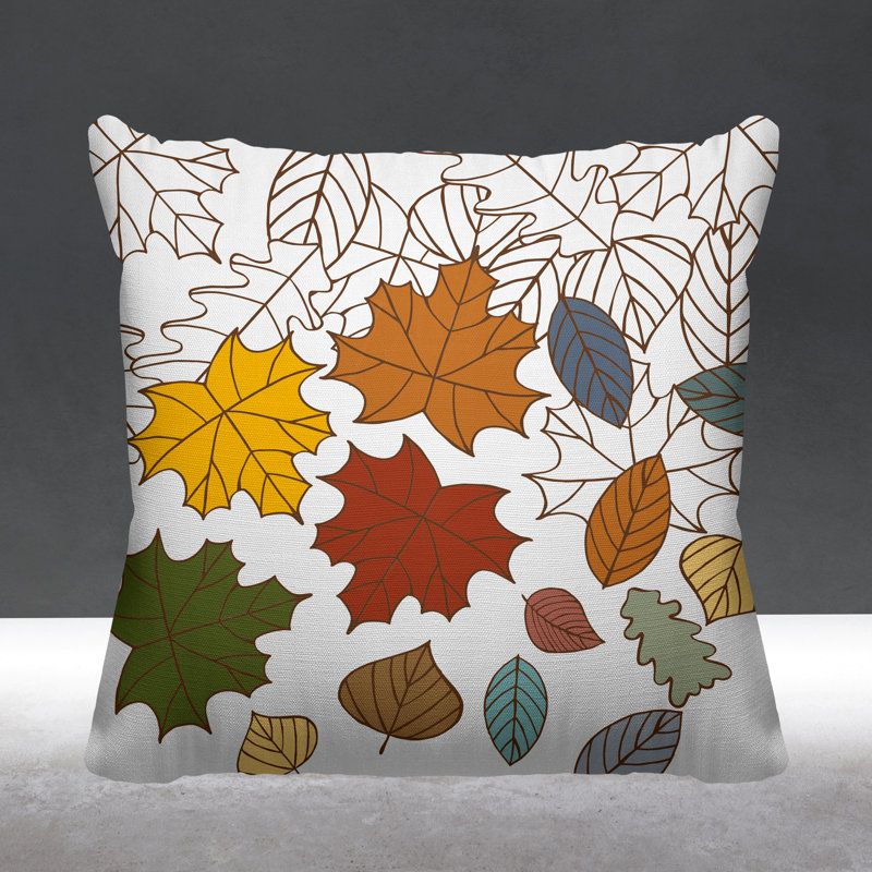 Coussin intérieur / extérieur Collin Maple Leaf, 17 po x 17 po, Blanc, Carré