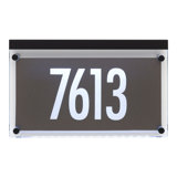Metallic Crystal LED Lighted Futura Engraved 1-Line Address Sign