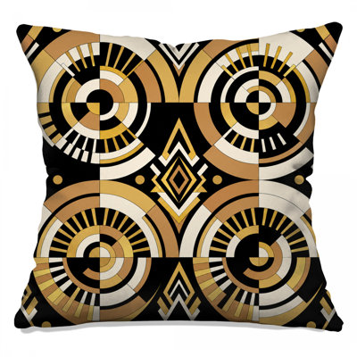 Art Deco Circles Double Sided Throw Pillows