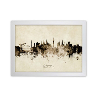 Glasgow Scotland Skyline Vintage by Michael Tompsett - Print