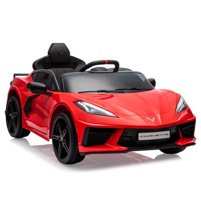 Voiture de sport électrique pour enfants 12 V sous licence Corvette, véhicule tout-petit avec télécommande, tableau de bord visuel, voiture électrique à piles