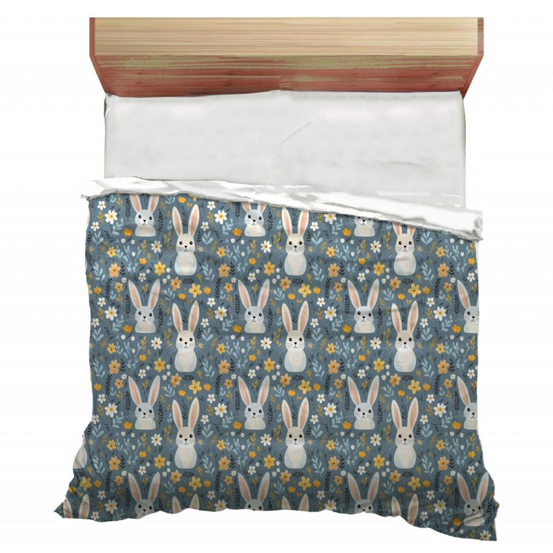 Housse de couette Bunnies Illustration, Housse de couette pour très grand lit