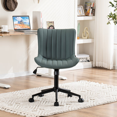 Brionni Leather Upholstered Office Desk Chair Swivel Task Chair Height Adjust Conference Chair