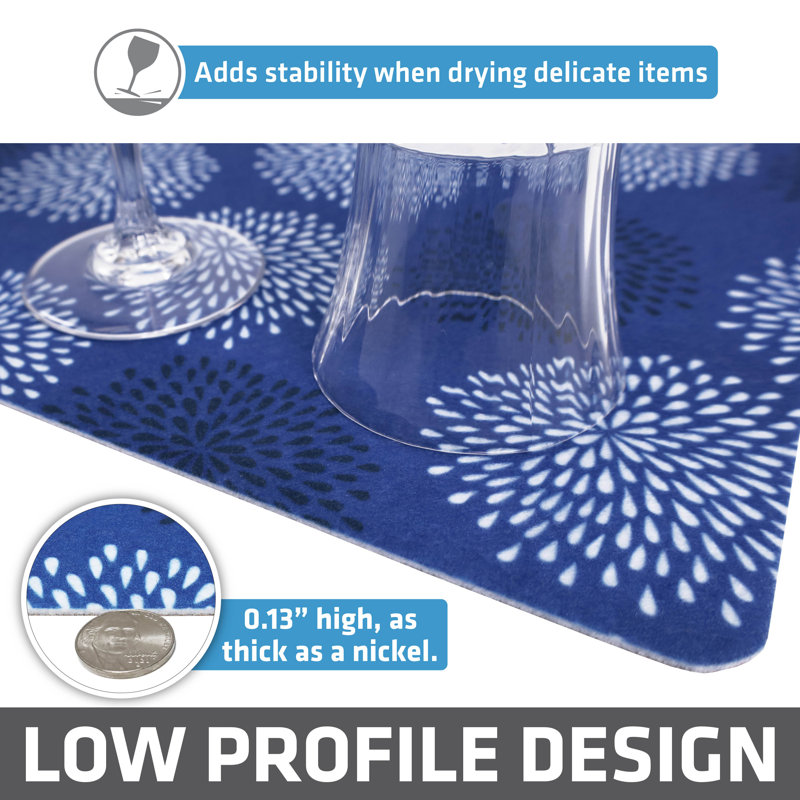 Medicine Blue XL Low-Profile Super Absorbent Dish Drying Mat