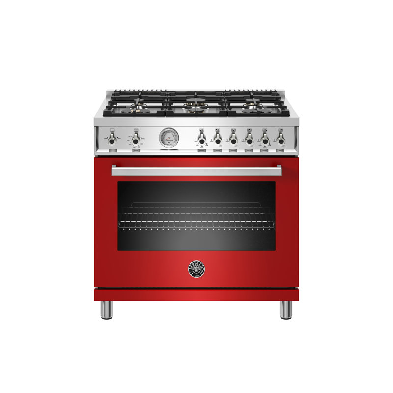 Bertazzoni 36'' W Free Standing Range, Red