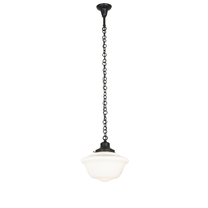 16" Wide Revival Schoolhouse W/Traditional Globe Pendant