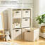 Ensemble de 6 paniers de rangement, paniers de rangement en tissu 10,5 x 10,5 po x 11 po pour bibliothèque, armoire, garde-robe, tissu beige haute densité avec insertions en carton renforcé