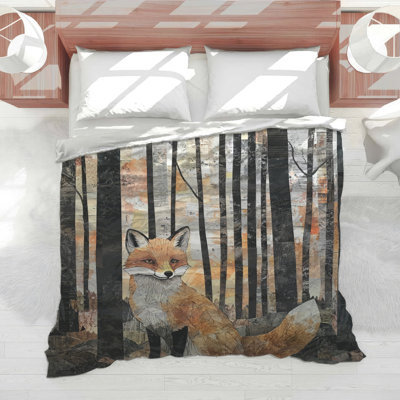 Édredon Fox In Forest Collage