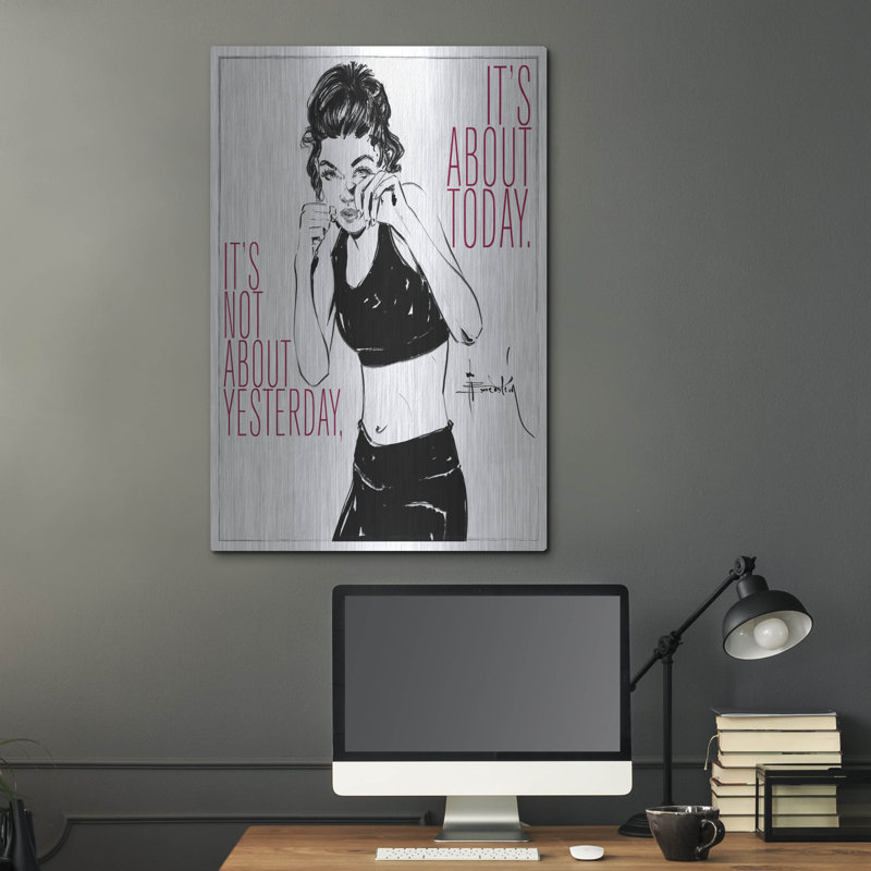 Ebern Designs «It's About Today» par TM Borenstein, art mural en métal, H 36 po x l 24 po
