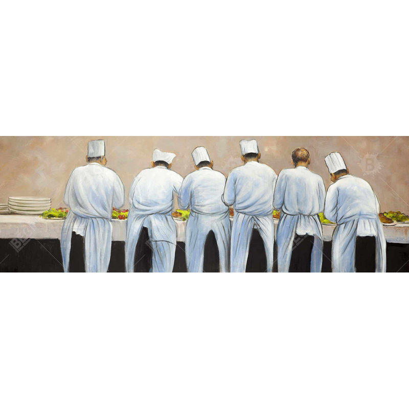 Encadrée de cuisiniers cuisiniers travaillant ensemble | Décoration de cuisine