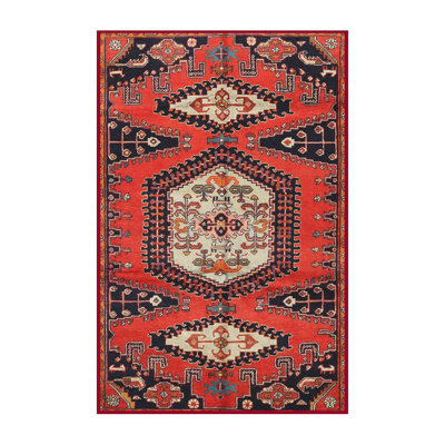 Tapis traditionnel rouge / noir Som
