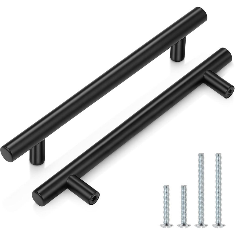 Probrico Modern Bar Pull, Matte Black, 6 31/100"