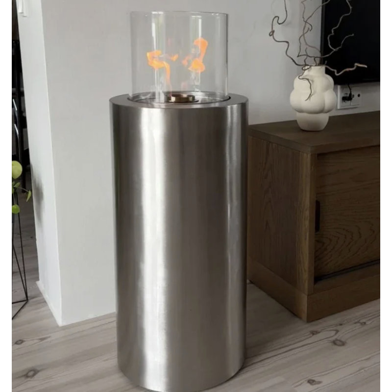 Metro Lane 35cm W Bio-Ethanol Fireplace, Silver