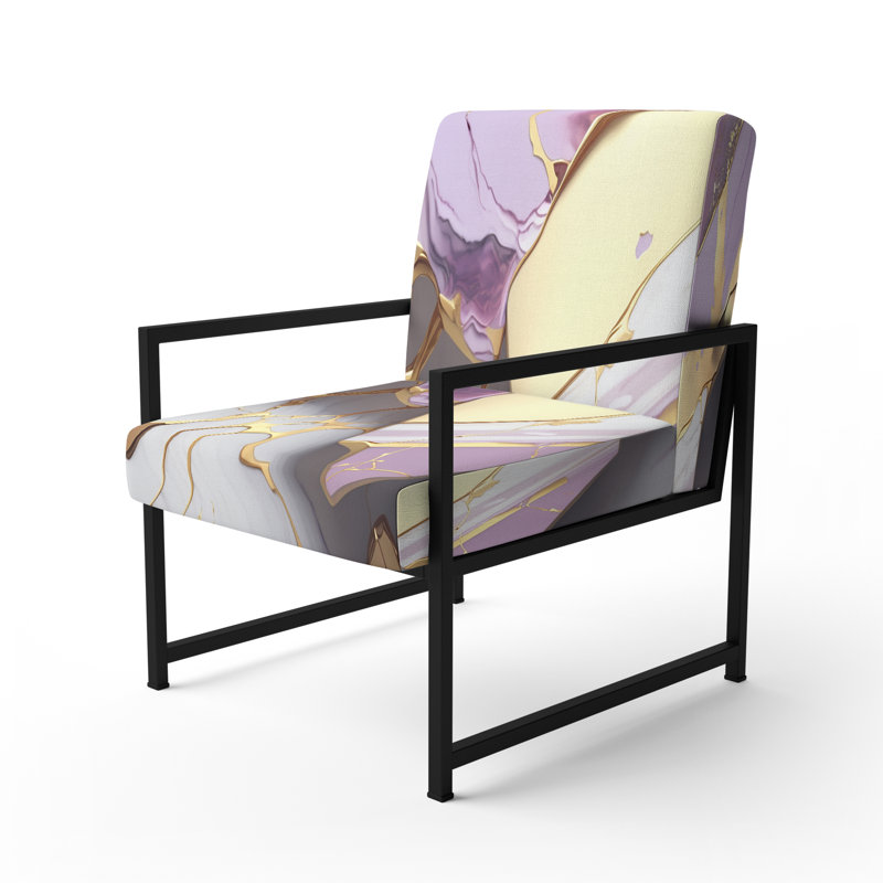 Cress - Fauteuil d'appoint rembourré en marbre, Noir, noir, noir, noir