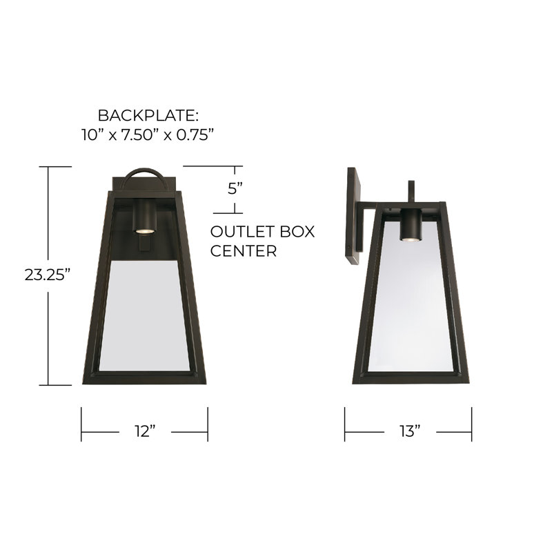 Wall Light, Oiled Bronze, 23.25" H x 12" W x 13"D
