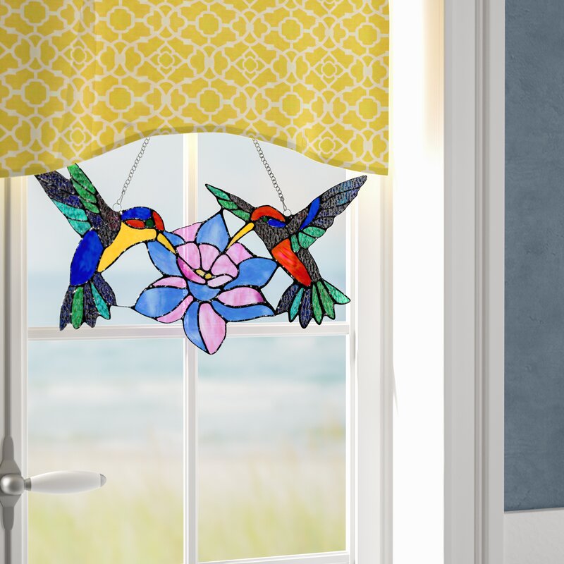 August Grove Tiffany Glass Hummingbirds Window Panel & Reviews | Wayfair