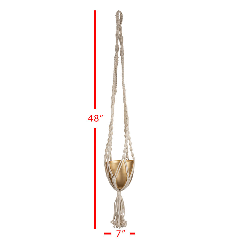 Pot à fleurs en métal Macrame