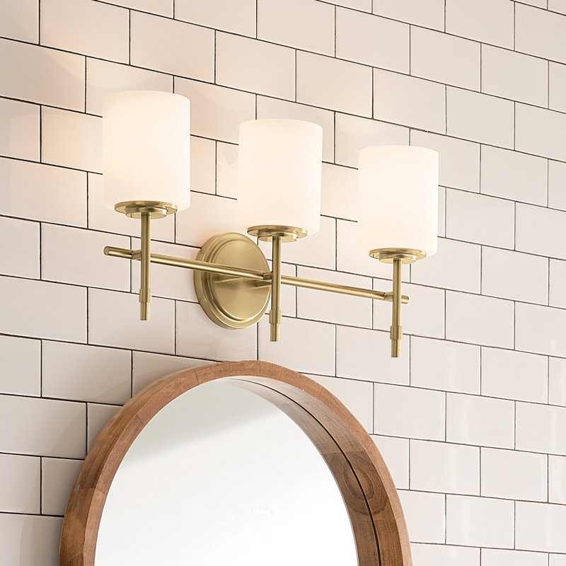 Luminaire de salle de bain, Laiton naturel brossé, 3
