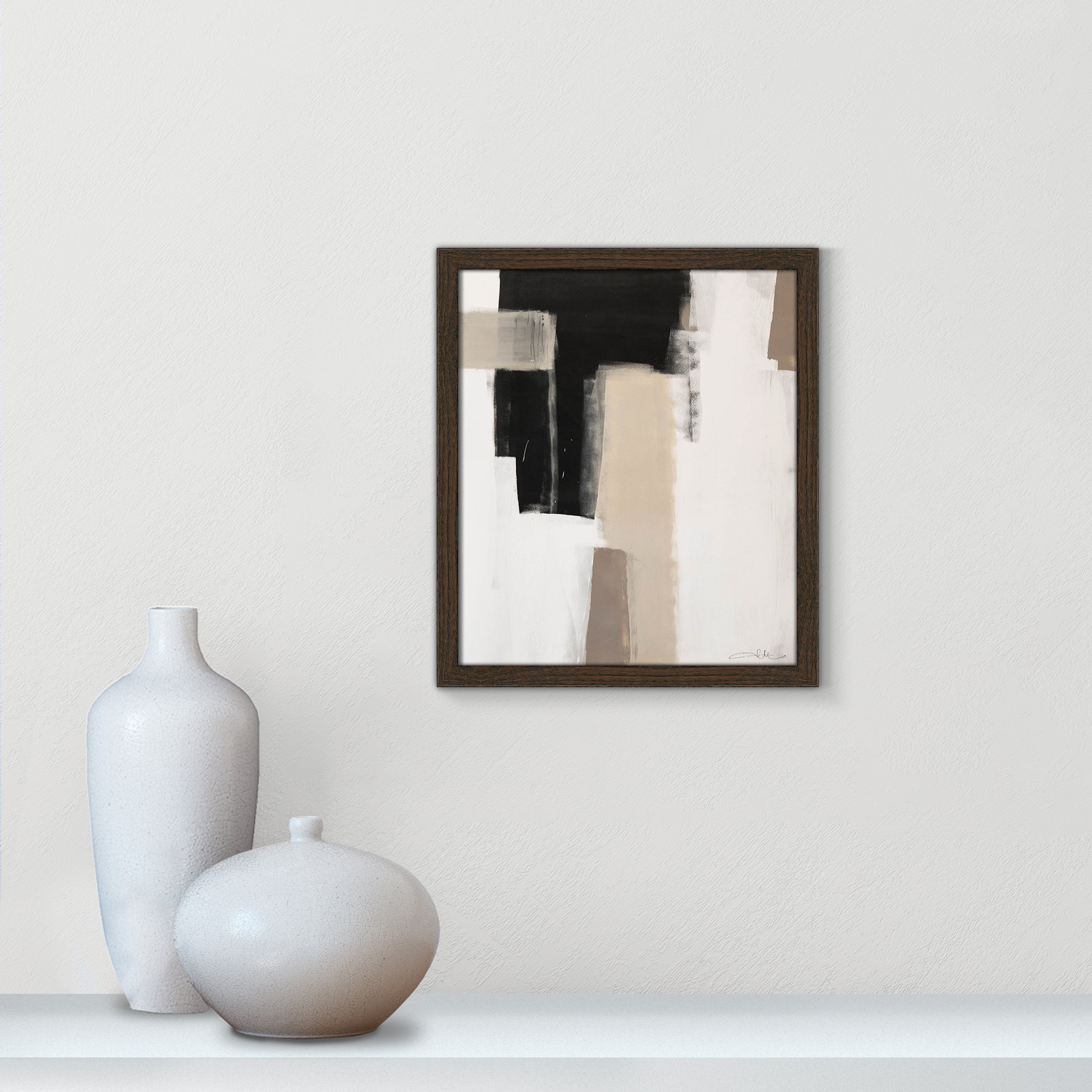 Earth Scapes I by Casa Fine Arts, Walnut Slim Unmatted Picture Framed, 15" H x 13" W x 1.25" D