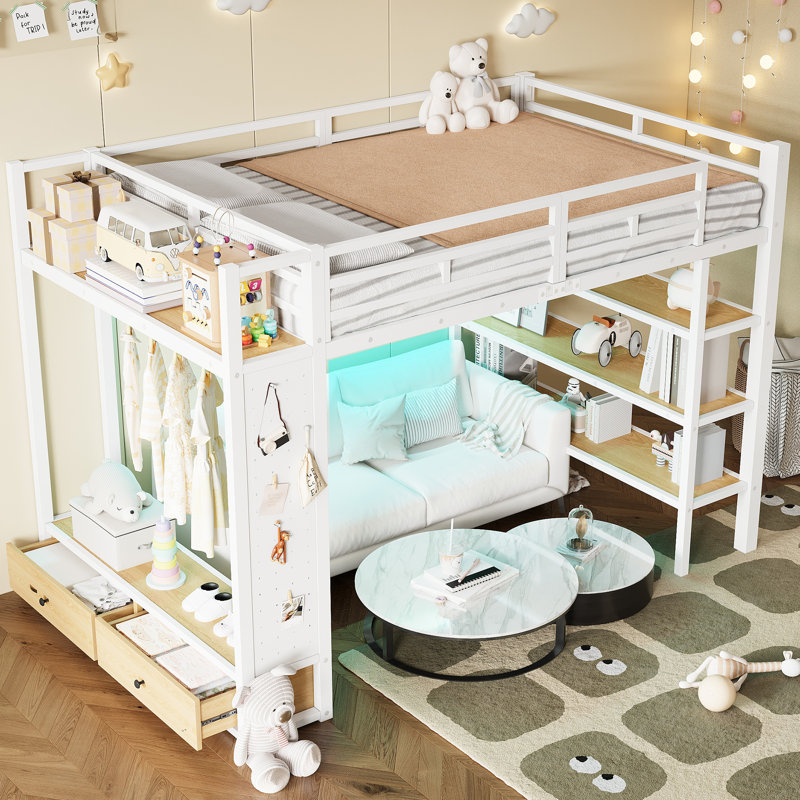 European Double (140 X 200 Cm) Bunk Bed Bed Frame, White