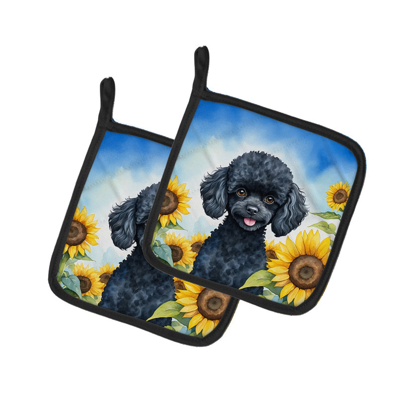 Caroline's Treasures In Sunflowers Floral Polyester Potholder Set