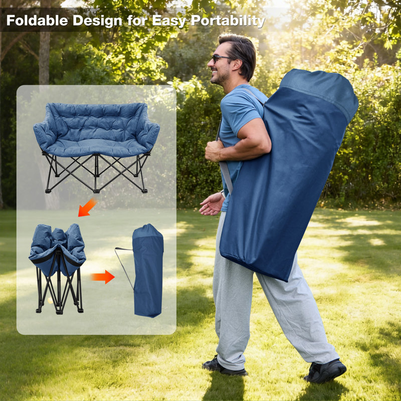 Double Camping Chair for Adults, Blue