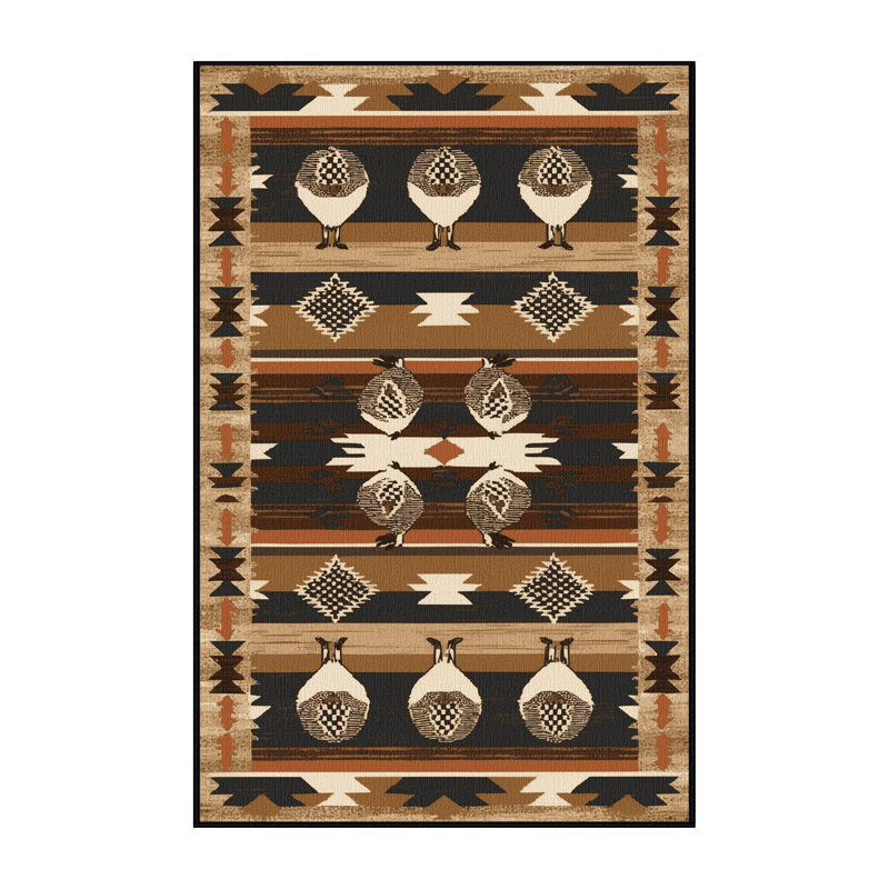 Washable Quail Southwestern Area Rug, Rectangle 3' x 5'