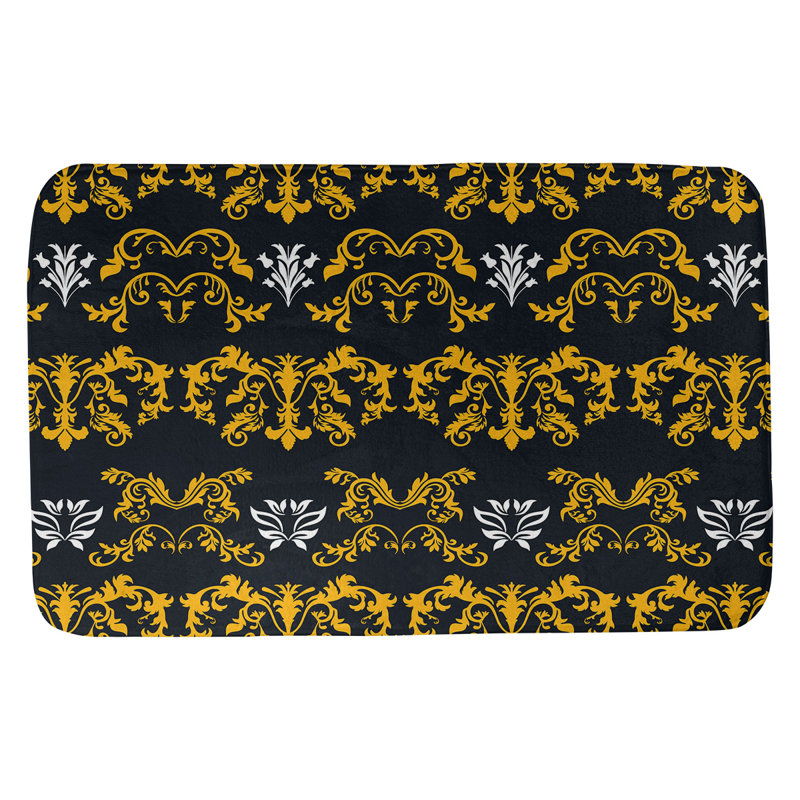 Tapis de bain Pittsburgh Football Baroque, Or / noir / blanc, l 17 po x L 24 po
