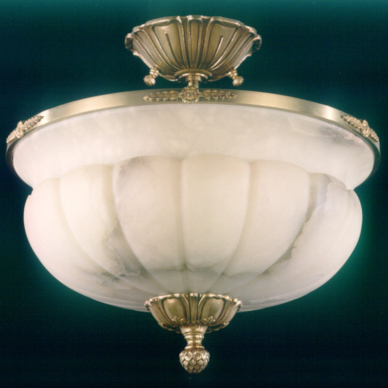 Dehaven Glass Semi Flush Mount, French Gold