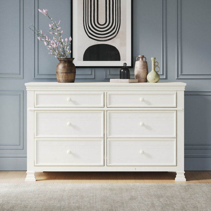 Legacy Westgate 56" Wide 6 - Drawer Solid Wood Double Dresser, Beige
