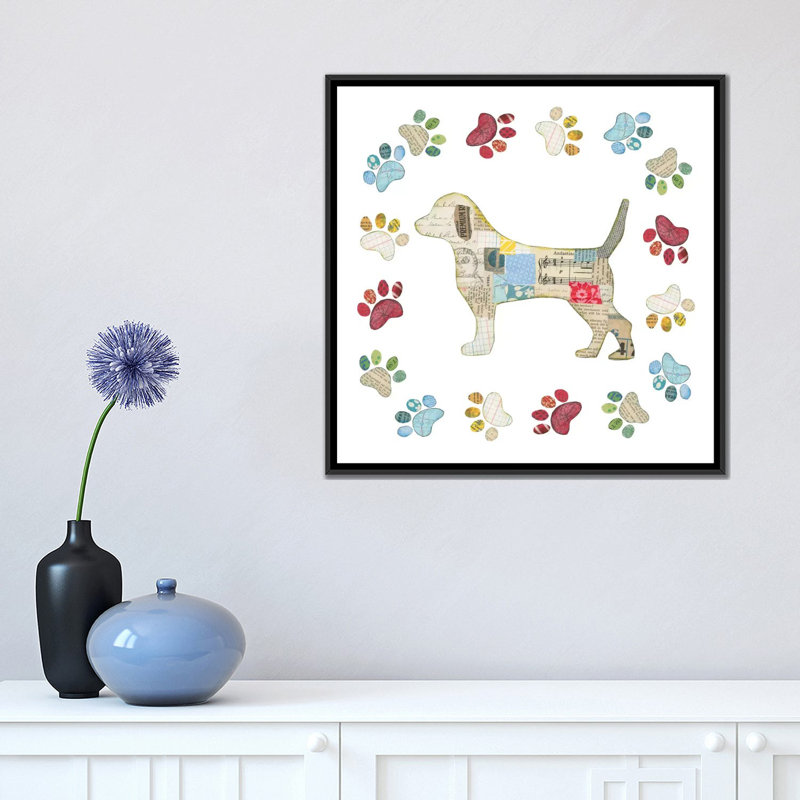 «Good Dog IV», impression sur toile tendue, H 18 po x l 18 po x P 1,5 po, Toile avec cadre flottant noir, Pas de tapis