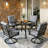 5-Piece Patio Dining Set – 38" Round Table + 4 Swivel Rocking Chairs