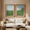 Impressionniste impressionnant paysage champêtre paysage de campagne - ensemble de 2 reproductions d'art encadrées de qualité supérieure sur papier 26 po x 36 po