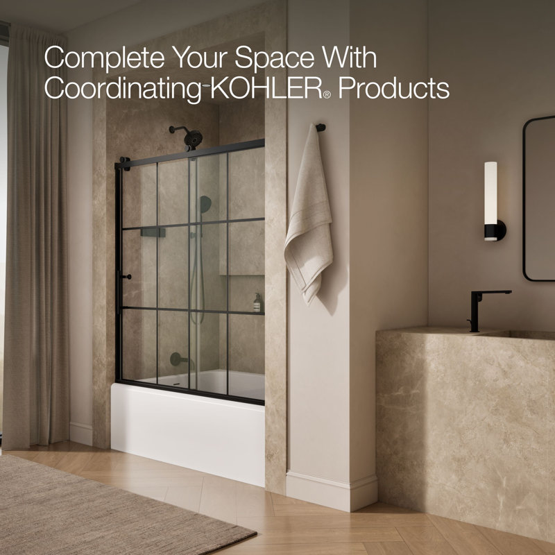 Rely 77 In. H Sliding Shower Door With 3/8 In.-Thick Glass1
