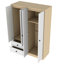 Garde-robe 4 portes avec tiroirs, tablette et tringle