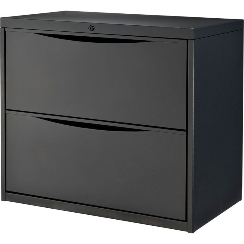 Black 30'' Wide 2-Drawer Lockable Lateral File Cabinet
