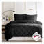 Ensemble d'édredon pour lit simple / simple TG avec ensemble de literie en duvet synthétique réversible 3M Scotchgard, hypoallergénique et antimicrobien noir avec taies décoratives-122647468