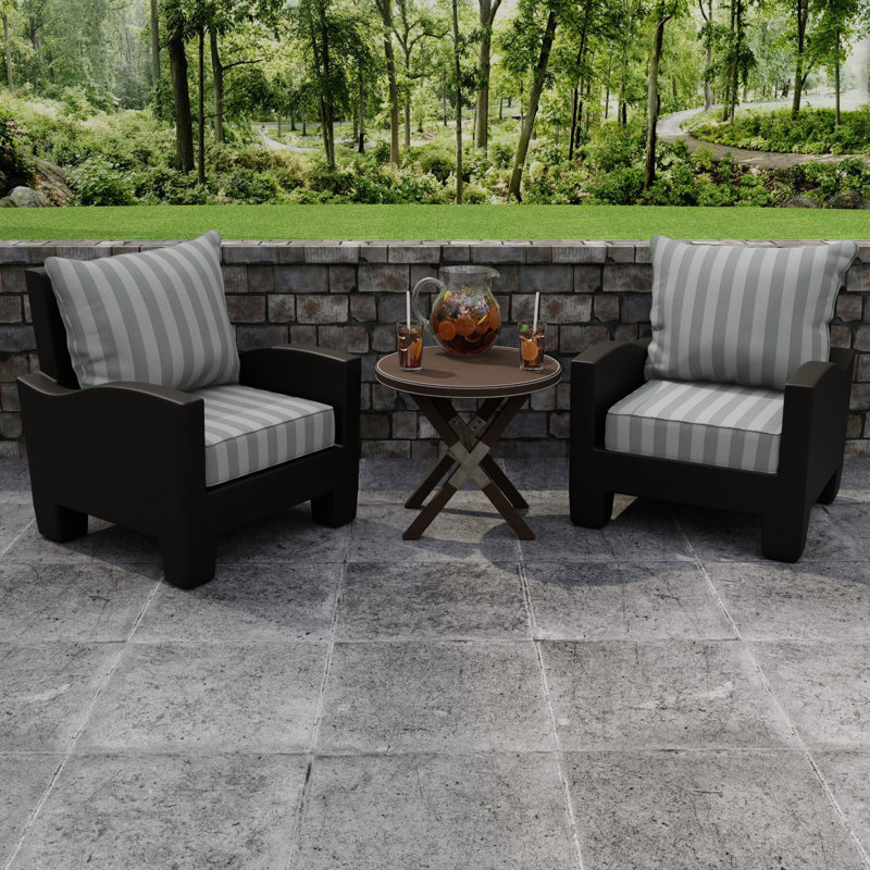 24" x 26.5" Outdoor Deep Seat Chair Cushion Set with Welt, Conway Smoke