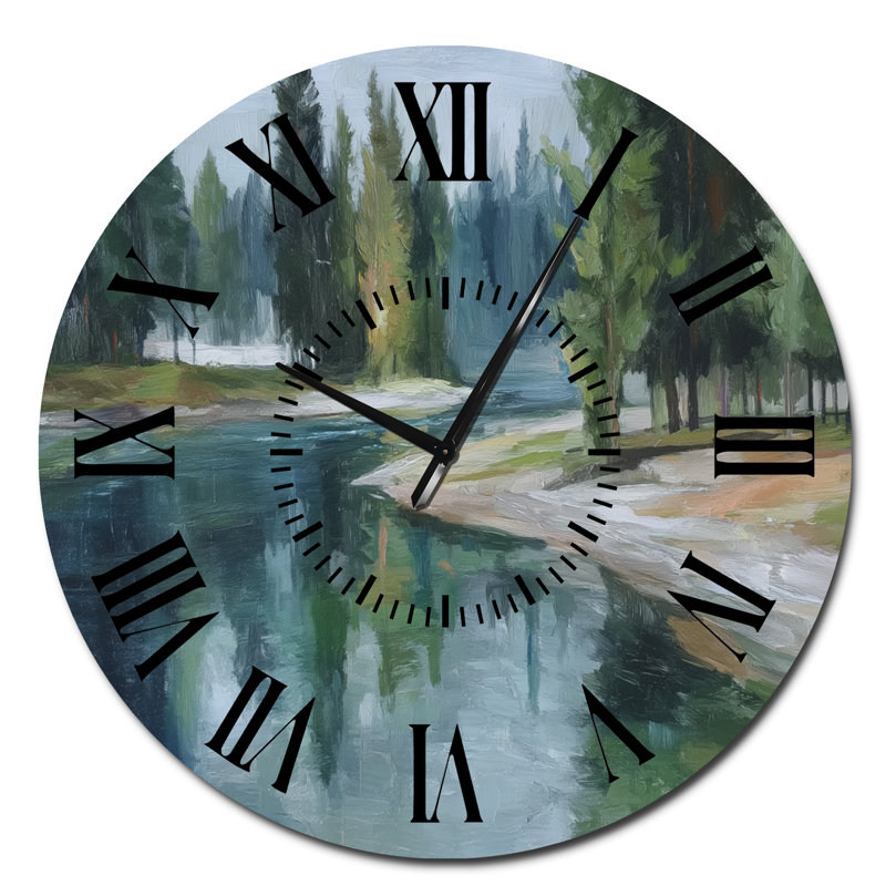 Horloge murale en métal Pine River, Surdimensionné