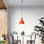 Lustre réglable en métal, finition orange, 11,8 po x 13,8 po | Hauteur réglable de 16,5 à 51,6 pouces | Douille E27, 40 W maximum | Parfait pour la salle à manger, le salon ou le vestibule | Luminaire moderne et élégant-2141151069-2141151068