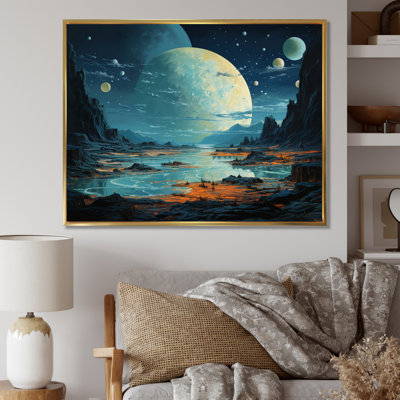 Paysage moderne de la planète Pluton sur toile