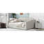 Lit de jour double rembourré blanc avec rangement - Lit pour chambre à coucher moderne et confortable-774299821