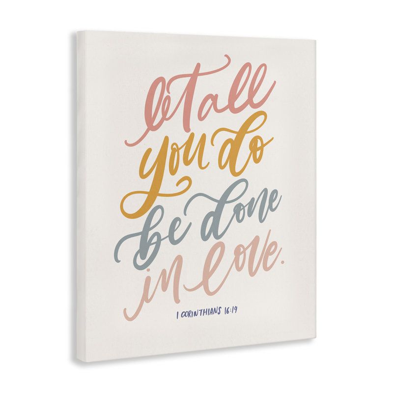 «All You Do Be In Love», art mural sur toile, design par Isabela Schielke, H 20 po x l 16 po