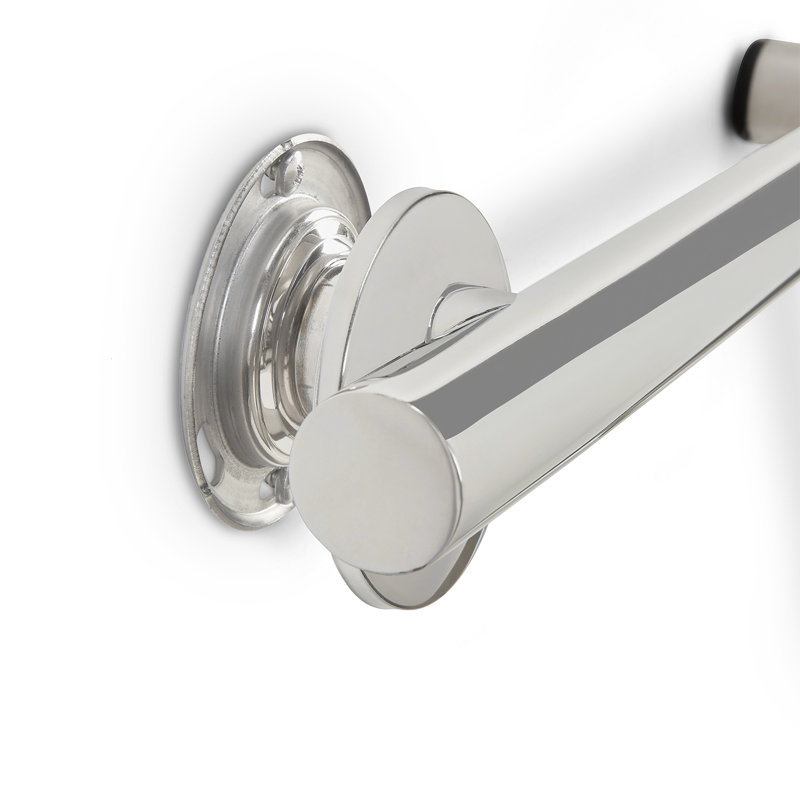 Lifestyle & WellnessZuma Angled Wall-Mount 38"  Right-Handed Grab Bar, Polished Stainless
